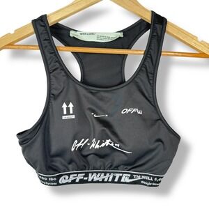 Off White FW17 Black Logo Industrial Sports Bra Womens Size Large Virgil Abloh